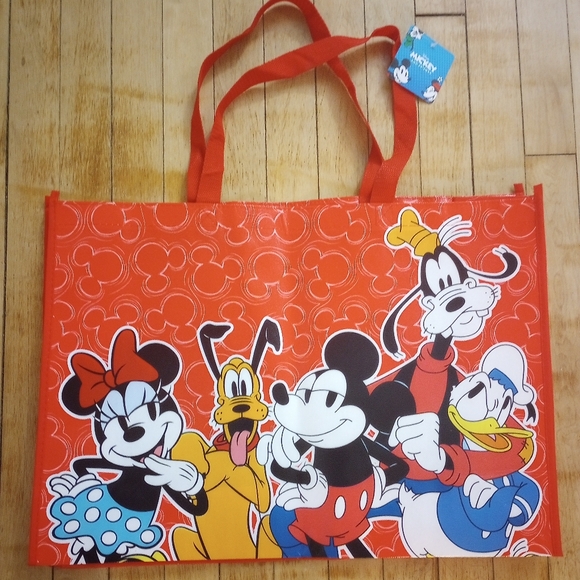 Disney Handbags - Disney Mickey And Friends Vibrant Red Reusable Shopping Tote Bag XL
